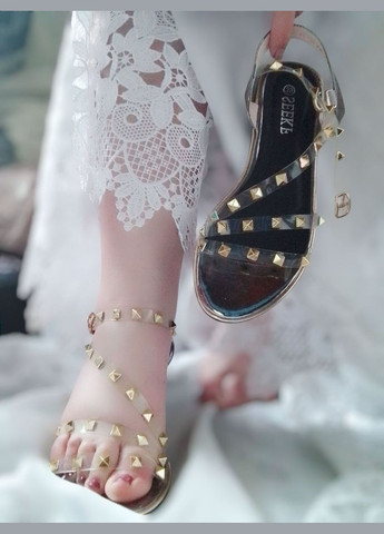 Прозрачные босоножки женские Seekf с ремешком с заклепками