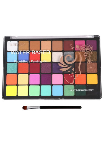 Аквагрим набор 40 цветов и 1 кисть 12 УФ цветов Nukolo (302243055)