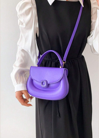Жіноча класична сумка 10276 крос-боді на ремінці через плече фіолетова No Brand (281322922)
