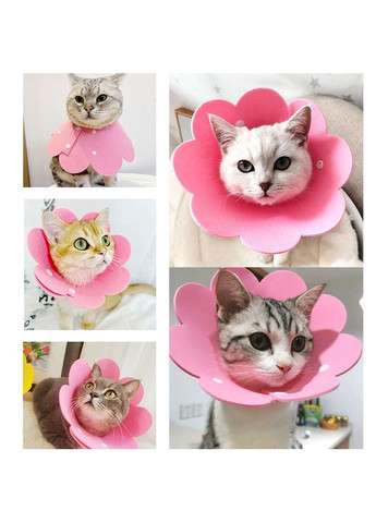 Мягкий воротник-подушка для кошек DT-1063 Flower Pink послеоперационный защитный от вылизывания 5шт Lesko (356499367)