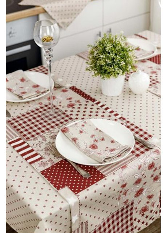 Салфетка Цветы 35х45 см Бежево-бордовый (7531) Прованс (366971208)