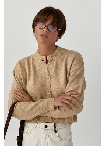Светло-коричневый зимний кардиган Lurex