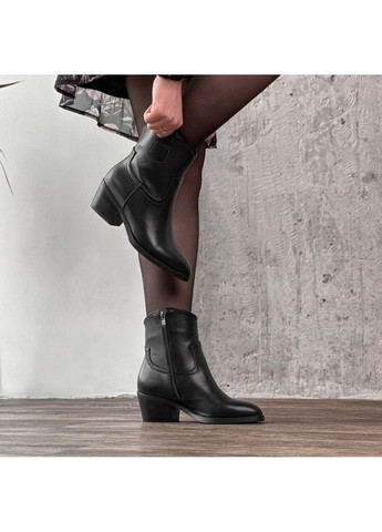 Осенние черные кожаные ботинки казаки Stilli из искусственной кожи