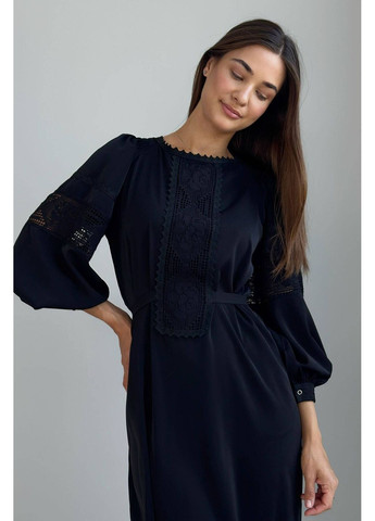 Чорна сукня з мереживом, колір чорний Nenka