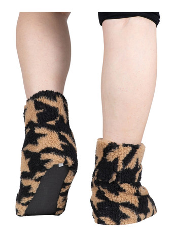 Чуні тапочки жіночі з овечої вовни з принтом "Зебра" коричневі Olli (302492122)