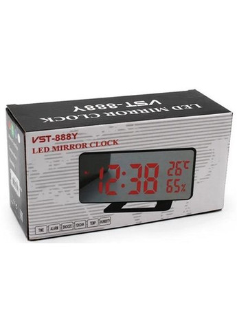Цифровые сетевые часы с зеркальным LED-экраном 888Y-4 питание с помощью USB-кабеля, отложенный будильник VST (323000720)