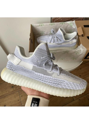 Серые демисезонные кроссовки мужские adidas yeezy boost 350 v2 static reflective адидас изи буст No Brand