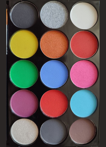 Аквагрим Water Based набір 15 кольорів + 2 пензлі AC-8005 Papa Kiss (302241675)