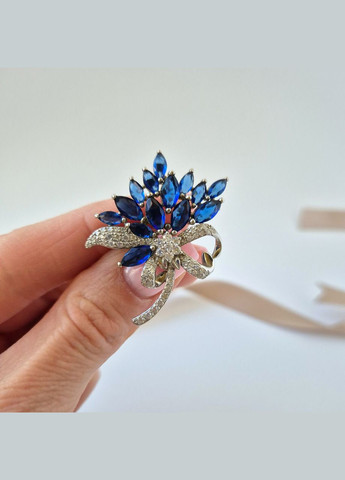 Срібна Брошка Букетик з Каменями срібро 925 проби Родоване 620060 8.38г No Brand (334884441)