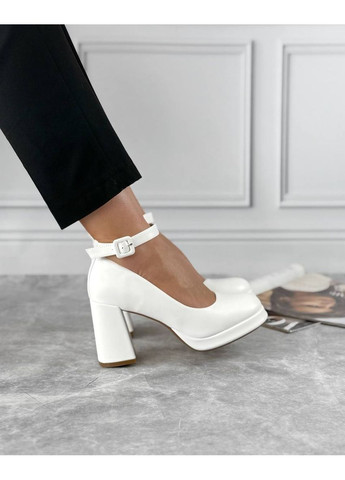 Loretta Білі жіночі туфлі на підборах, весільні туфлі, білі туфлі на каблуку код 10093 білий з штучна шкіра, китай — демісезон (352503751)