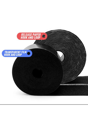Липучка-фиксатор стяжка лента текстильная самоклеящаяся для ковра в машину универсальная 30 мм 5 м Черный Neon (340276188)