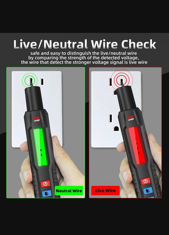 Безконтактний індикатор напруги A40, з функцією мультиметра та ІЧ термометра Bside (300577526)