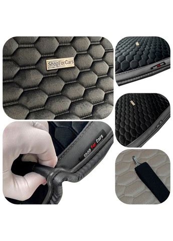 Накидки для передніх сидінь Алькантара Palermo Premium Чорні Червоний кант 2 шт S4C (338624750)