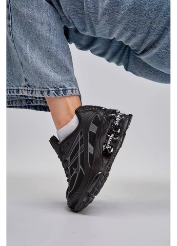 Черные демисезонные кроссовки мужские nike x supreme shox ride 2 black найк шокс райд 2 черные No Brand