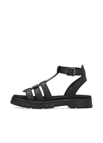 Черные босоножки (р) кожа 0-1-1-v-4255-00 Rieker с ремешком