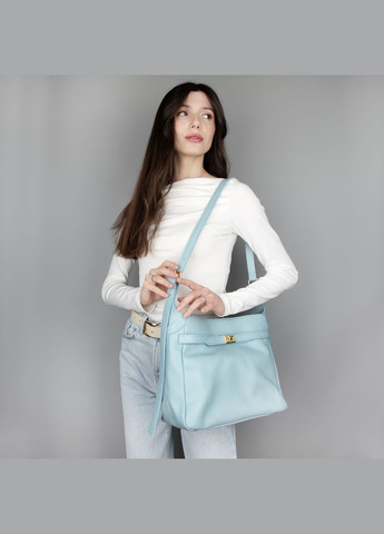 Сумка жіноча шкіряна через плече 03984 блакитна Virginia Conti (335381196)