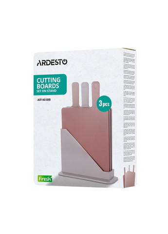 Набір дошок кухонних на підставці Fresh, 3шт, 24.1х33х7.9см, пластик Ardesto (371632727)