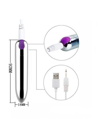 Фиолетовая водонепроницаемая вибропуля 10 режимов USB – Вибраторы No Brand (288539299)