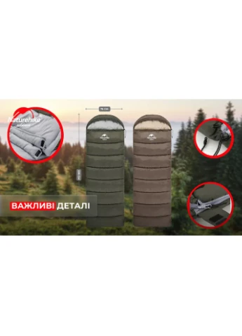 Спальник Naturehike холлофайбер 220х75 см зелений No Brand (393512742)