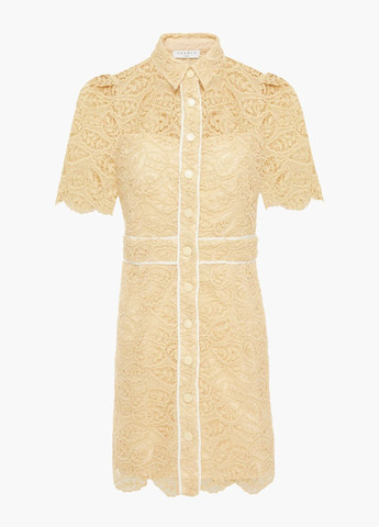 Світло-жовтий святковий, коктейльна, ділова, домашній, карнавальний, відвертий, повсякденний, кежуал, вечірня стильна мережевна сукня жовта сукня-сорочка, сукня-жакет, силуетна Sandro