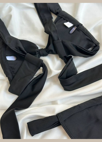 Черный летний стильный купальник раздельный No Brand