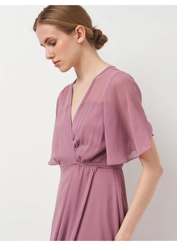 Сиреневое коктейльное платье Boohoo однотонное