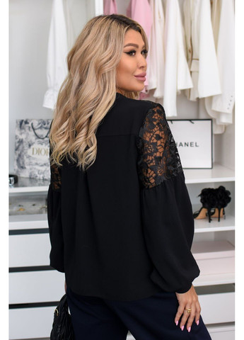 Чёрная блуза женская с вышивкой Style Point