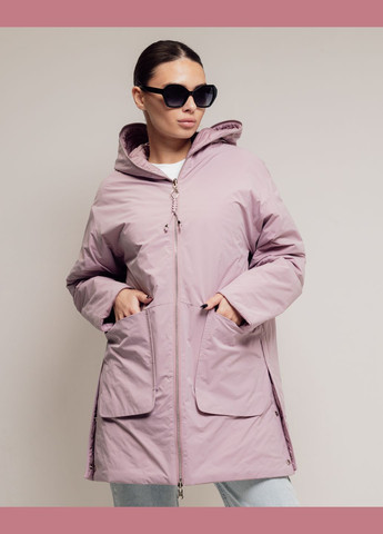 Бузкова демісезонна куртка жіноча двостороння Mishele