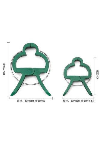 Набір кліпс садових для підв'язки та фіксації рослин і томатів 6х5см 20шт і 4х3см 20шт зелені No Brand (371915005)