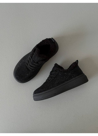 Чорні зимові кеди зі стразами Helen