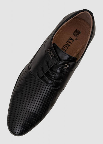 Черные туфли мужские с перфорацией,, KangFu