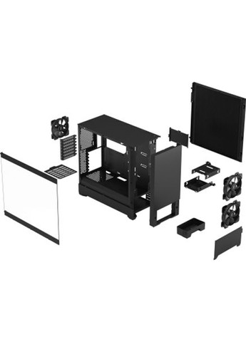 Корпус ATX без БЖ Pop Silent c заг. склом Pop Silent Black TG Clear Tint FRACTAL DESIGN (360423584)