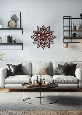 Інтер'єрна картина на стіну, декоративне панно з дерева "Магічна мандала", стиль лофт 30х30 см Woodyard (291842759)