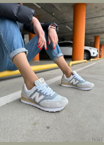 Сірі жіночі кросівки в стилі new balance сіро бежеві замшеві No Brand