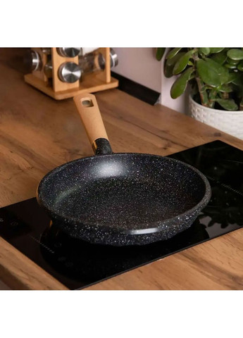 Алюминиевая сковорода 2,8 л с мраморным антипригарным покрытием Ø 28 см толстое дно MGC черный Jooki (358705604)