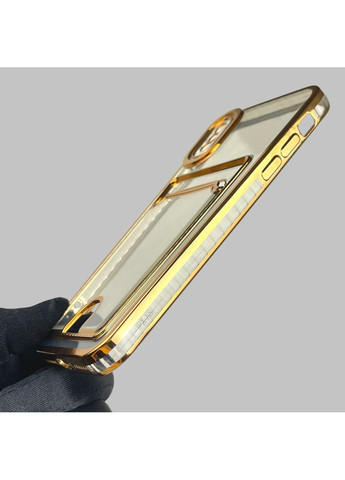 Чохол для iPhone Xs із золотою окантовкою з кишенькою для карток на айфон Хс золотий Apple (366020599)