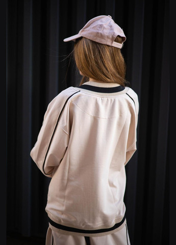 Бежевий демісезонний костюм кант беж брючний IRmAS оверсайз