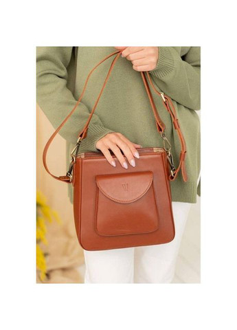 Сумка крос-боді через плече жіноча з натуральної шкіри маленька Коричневий 36681 The Wings (353689872)