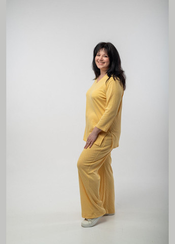 Жовта всесезон жіночий прогулянковий костюм: кофта з брюками брючний V.O.G.