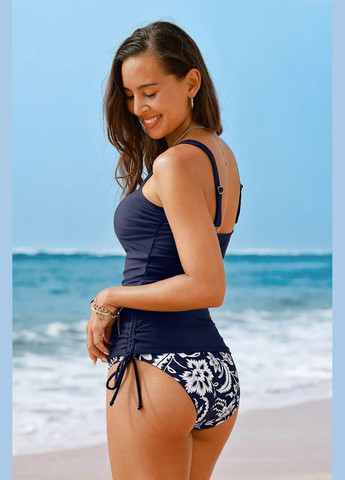 Темно-синій літній купальник (топ, труси) CUPSHE