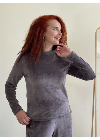 Серая зимняя женская пижама кофта + брюки No Brand 100002414