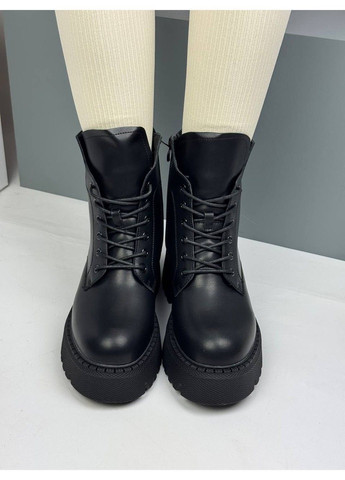 Зимние 598 ботинки зимние черные кожаные Hengji