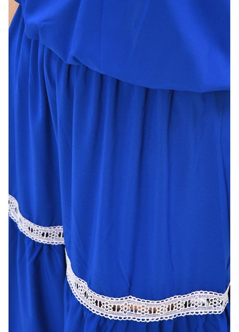 Синя повсякденний сукня жіноча напівбатальна синього кольору з баскою Let's Shop однотонна