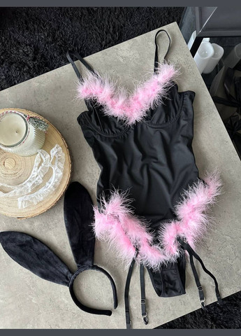 Елегантне боді в комплекті з вушками та гартерами No Brand (311670492)