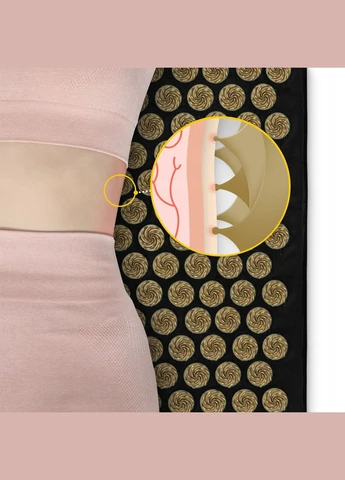 Коврик акупунктурный с подушкой Eco Mat XL Аппликатор Кузнецова Black/Gold () 4FIZJO P-5907739313591 (275653901)