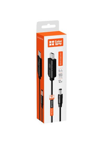 Кабель для роутера 12V (USB-DC 5.5х2.5mm) 1 м Black (CW-CBUD067-BK) Colorway (323109532)