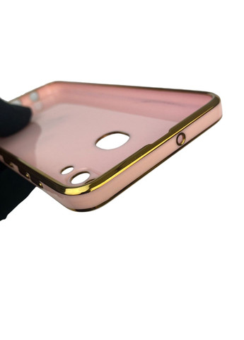 Чохол для Galaxy A30 (SM-A305F) глянцевий з кільцем MagSafe із золотою окантовкою на самсунг а30 пудровий gs1 Samsung (366231992)