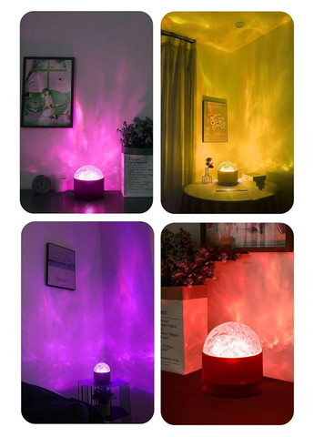 Нічник-проектор океанських хвиль з пультом білий Amazon (344587145)