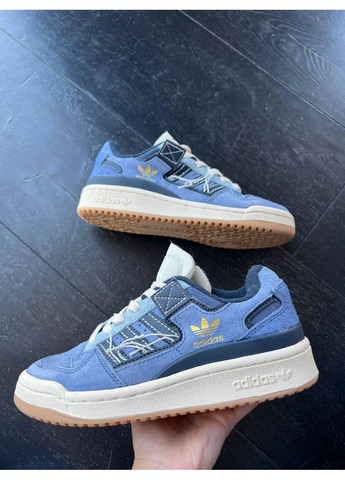 КРОССОВКИ ЖЕНСКИЕ ADIDAS FORUM 84 LOW BLUE DENIM GUM АДИДАС ФОРУМ 84 No Brand белые демисезоны (367178058)