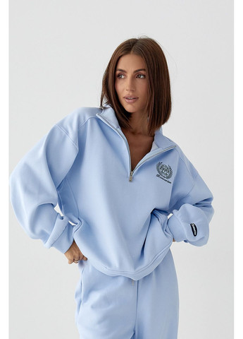 Теплый костюм с прямыми брюками и свитшотом на молнии - розовый цвет Lurex (361056728)